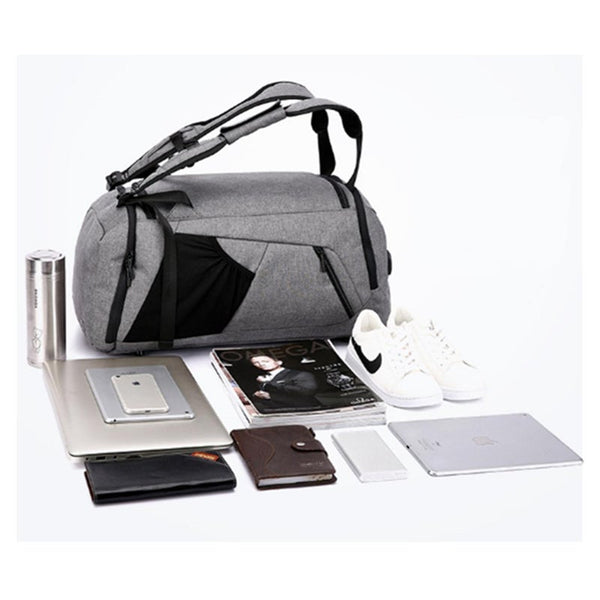 Sports Gym Bags Fitness Travel Handbag Shoulder Backpack - Black