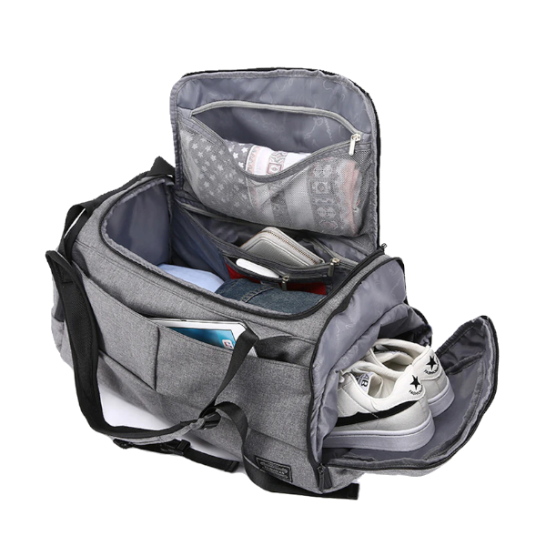 Sports Gym Bags Fitness Travel Handbag Shoulder Backpack - Black