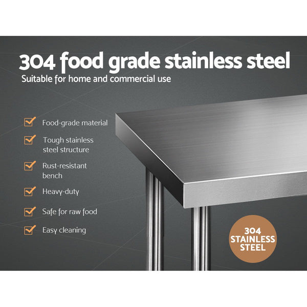 Cefito 1219 X 610Mm Commercial Stainless Steel Kitchen Bench