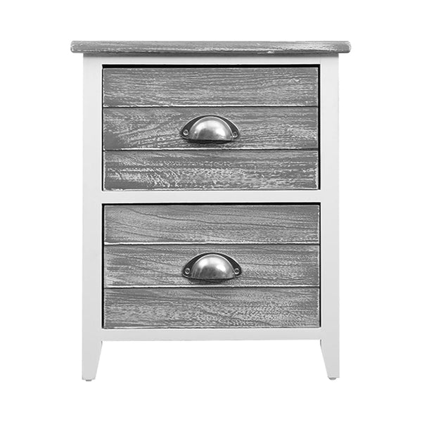 Bedside Tables Artiss 2X Bedside Table Nightstands Drawers Storage Cabinet Bedroom Side Grey