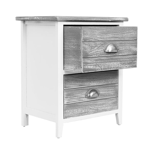 Bedside Tables Artiss 2X Bedside Table Nightstands Drawers Storage Cabinet Bedroom Side Grey