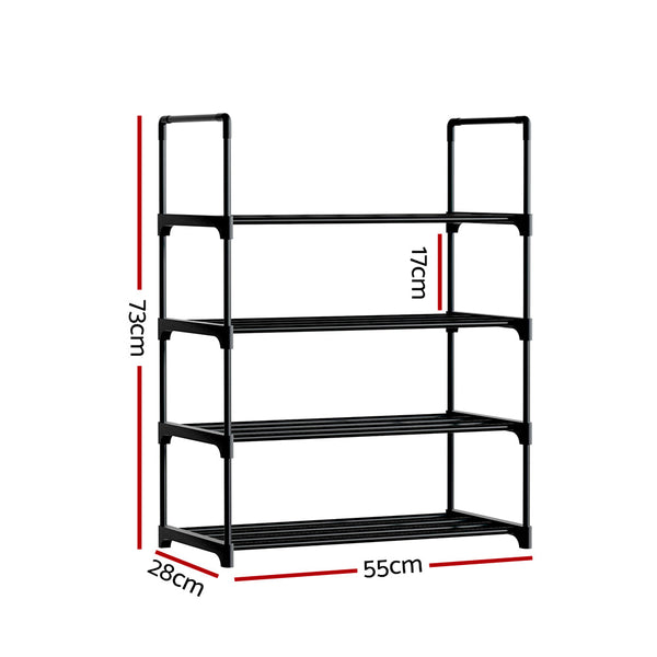 Toner Cartridges Artiss Shoe Rack Stackable Shelves 4 Tiers 55Cm Shoes Storage Stand Black