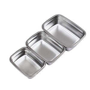 Lunch Boxes Bags Silver And Green Stainless Steel