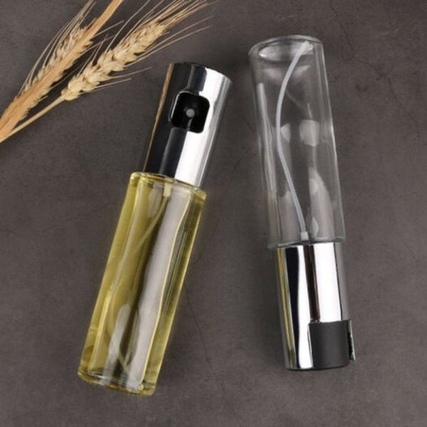 Oil & Vinegar Dispensers Stainless Steel Oil Spray Glass Bottle Vinegar Salad Barbecue Silver