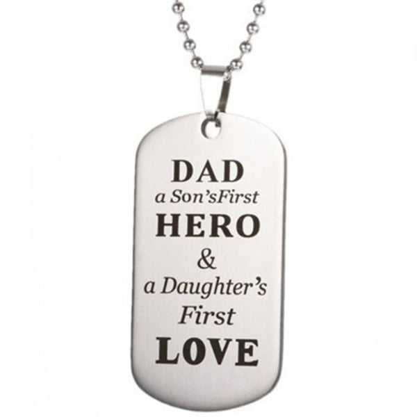 Stainless Steel Tag Necklace Letter Heros Military Pendant Multi C