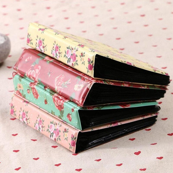 Photo Albums & Boxes 3In Centerfold Photo Album Pu 64 Pockets Albums Photos Storage Case Floral Memory Souvenir Green