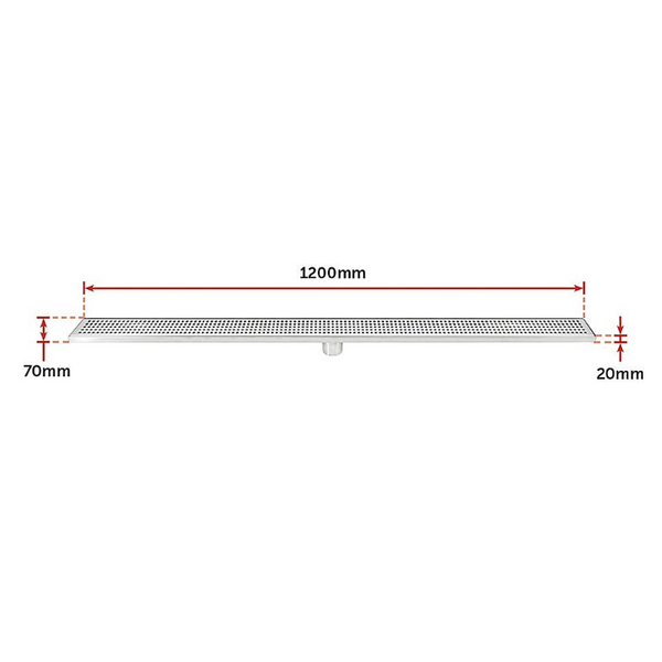 Drain Grates 1200Mm Tile Insert Bathroom Shower Stainless Steel Grate Drain With Centre Outlet Floor Waste