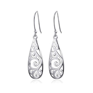 Earrings Sterling Filigree Teardrop Fashion Dangle Drop