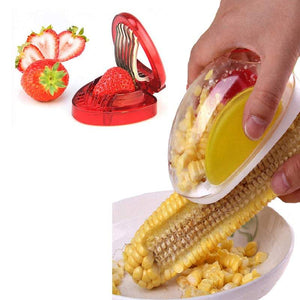 Peelers & Slicers Peelers Corers Stainless Steel Fruit Slicers Strawberry Chopper And Corn Stripper Kitchen Accessories