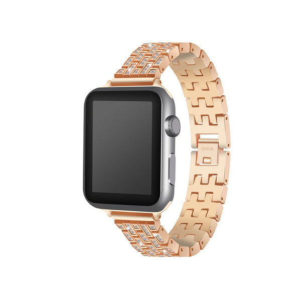 Stylish Shiny Belt Solid Stainless Steel Chain Strap For Apple Watch5 4 3 2 1