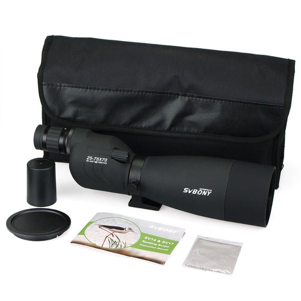 Sv17 Spotting Scope 25 75X70mm Zoom Telescope Waterproof High Definition Birdwatching Archery Hunting Shooting F9326a