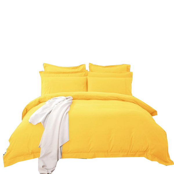 Quilt Covers Tailored 1000Tc Ultra Soft Yellow Duvet Quilt Cover Set