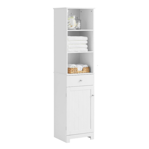 Bathroom Cabinets Tall Bathroom Storage Cabinet 3 Shelves, White