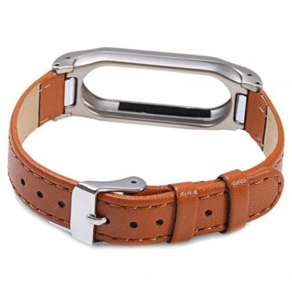 Watch Bands Buckle Metal Replacement Watch Strap For Xiaomi Mi Band 2 Brown