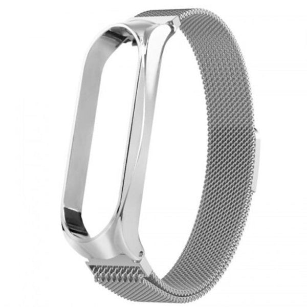 Magnetic Buckle Metal Replacement Wrist Strap For Xiaomi Band 4 / 3 Silver