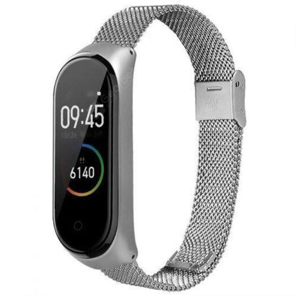 Watch Bands Metal Replacement Wrist Strap For Xiaomi Mi Band 4 Silver