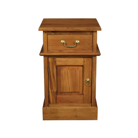 Bedside Tables Tasmania 1 Solid Door Drawer Bedside (Light Pecan)