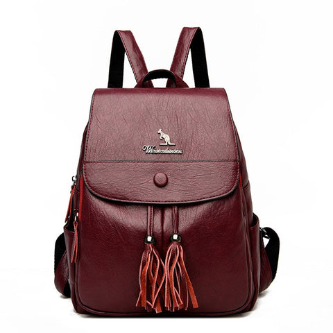 Women's Bags & Handbags Tassel Anti Theft Backpack Women Pu Leather Travel Large School Backpacks