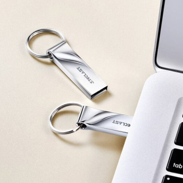 USB Flash Drives Nex Usb2.0 Flash Drive Metal Waterproof Keychain Disk Silver 16Gb