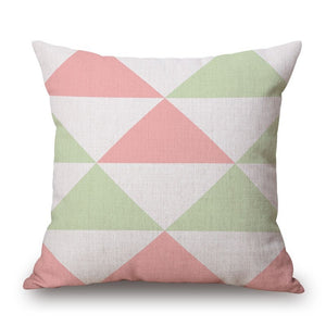 Cushions & Decorative Pillows Tender Green Pink Colourmatching Cotton Linen Pillow Cover