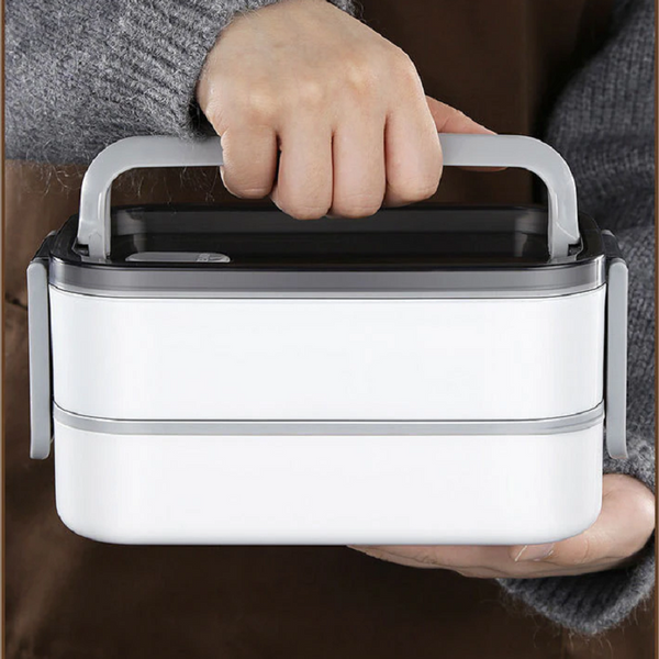 Lunchboxes Stainless Steel Insulated Lunch Box Double Deck Compartment For Kitchen Storage