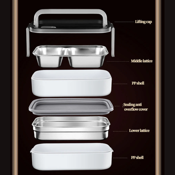 Lunchboxes Stainless Steel Insulated Lunch Box Double Deck Compartment For Kitchen Storage