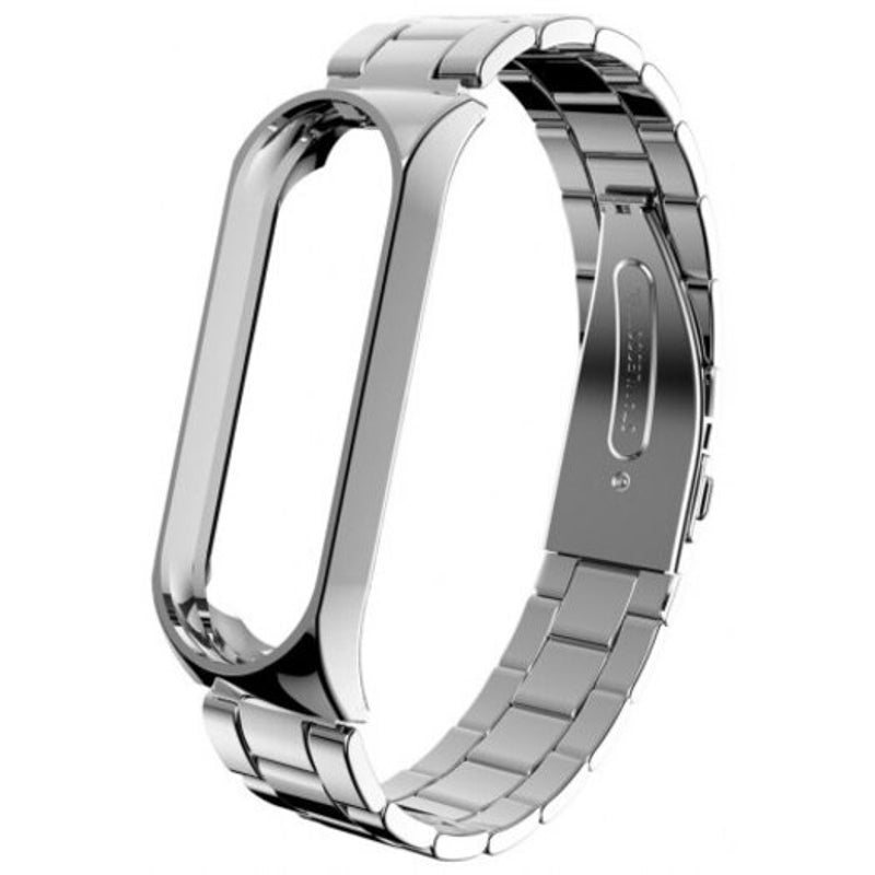 Watch Bands Three Bead Chain Stainless Steel Watchband For Xiaomi Mi Band 3 Silver