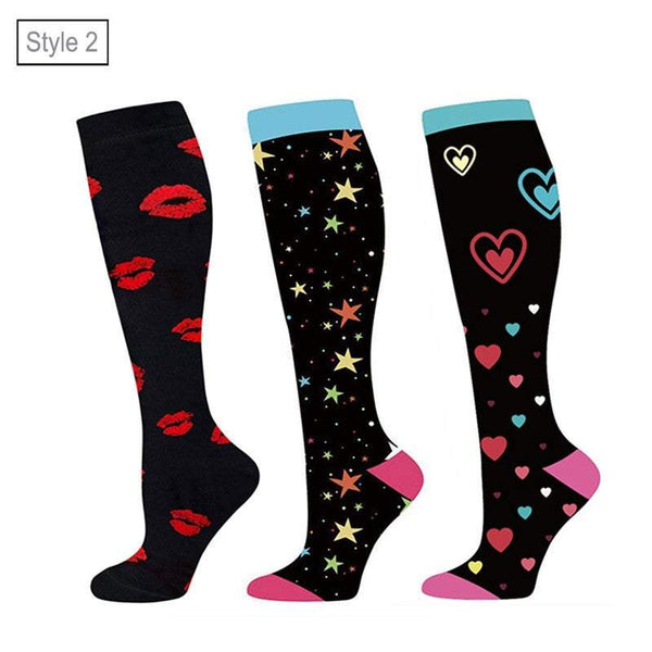 Socks Tights Unisex Printed Breathable Knee High Long Cute Compression