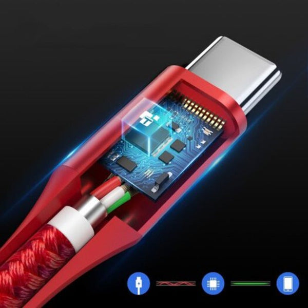Usb Type C Cable 3A Fast Charging For Redmi Note 7 Pro Samsung S10 30Cm