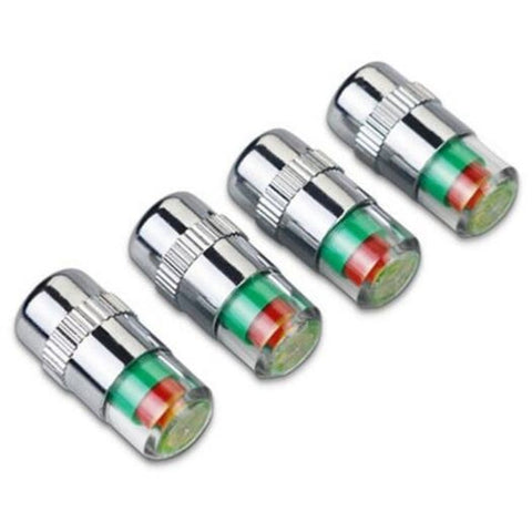 Valve Stems, Caps Tire Pressure Alarm Monitors 4Pc Set Multicolor