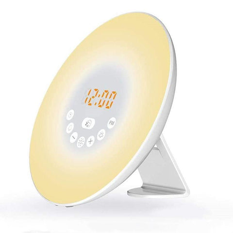 Night Lights Led Sunrise Sunset Touch Sensing Digital Alarm Clock Night Light Wake Up Lighting