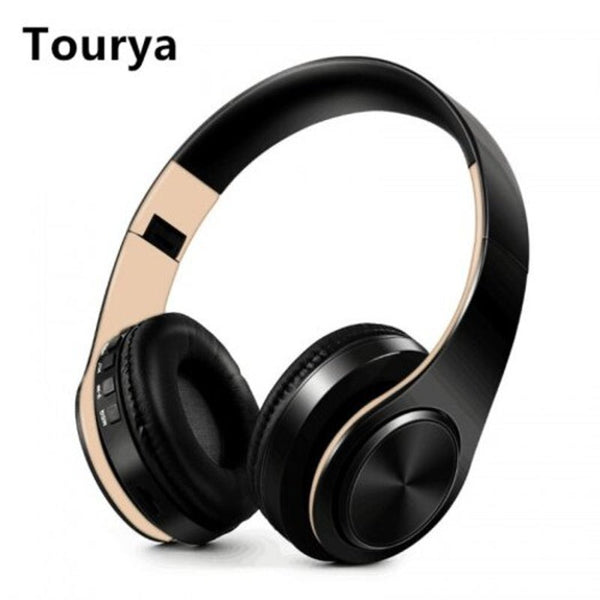 Wireless Headphones Bluetooth Headset Foldable Earphones With Mic For Pc Phone White Pink