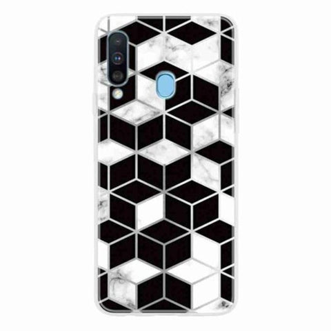 Tpu Geometric Marble Painted Phone Case For Samsung Galaxy A20s Multi J