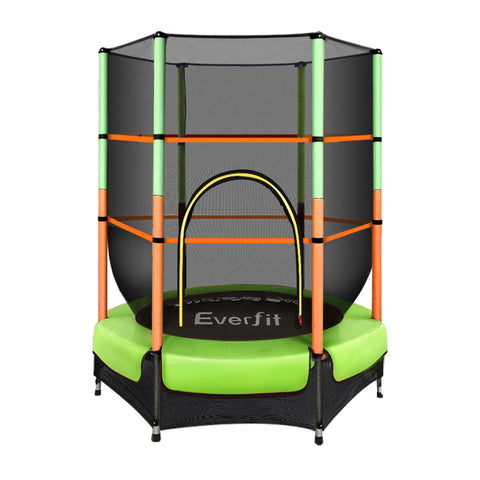 Trampolines Everfit Trampoline 4.5Ft Kids Cover Safety Net Pad Ladder Gift Green