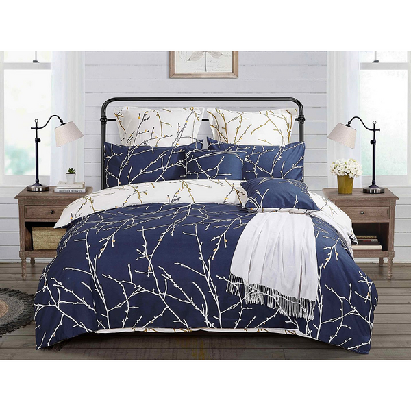 Tree Reversible Quilt/Duvet Cover Set - Beige