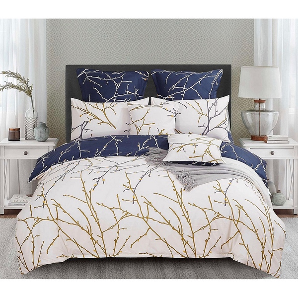 Quilt Covers Tree Reversible Quilt/Duvet Cover Set Beige