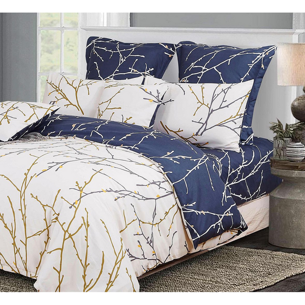 Quilt Covers Tree Reversible Quilt/Duvet Cover Set Beige