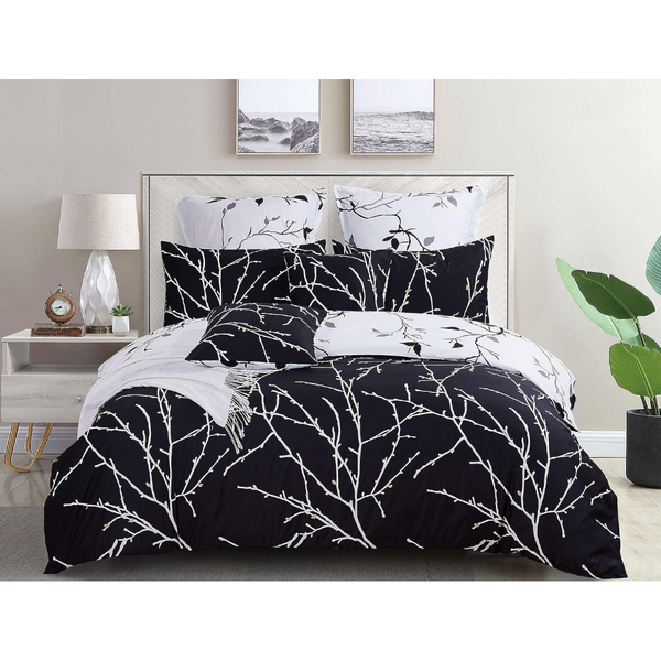 Quilt Covers Tree Reversible King Size White Duvet Quilt Cover Set