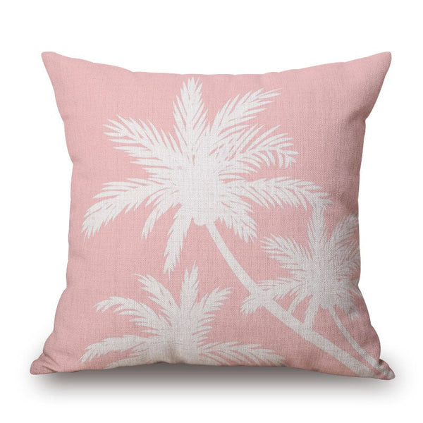 Cushions & Decorative Pillows Trees On Pink Cotton Linen Pillow Cover