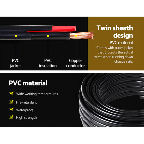 Electrical Wires & Cables Twin Core Wire Electrical Automotive Cable 2 Sheath 450V 10M 8B&S