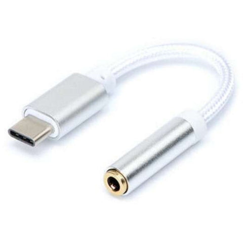 Type C To 3.5 Earphone Adapter Usb Male 3.5Mm Aux Audio Female Cable Silver