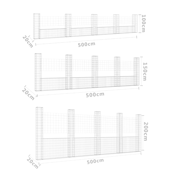 Gabion Baskets U Shape Gabion Basket With 5 Posts Iron