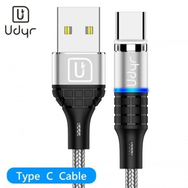 Magnetic 3A Usb Cable Fast Charging 360 Round Modeling Android Type Data For Iphone Blue 100Cm