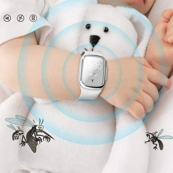 Pest Insect Repellents Ultrasonic Rechargeable And Mosquito Wristband With Clock Function