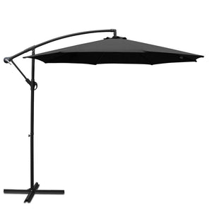 Patio Umbrellas Instahut 3M Cantilevered Outdoor Umbrella Black