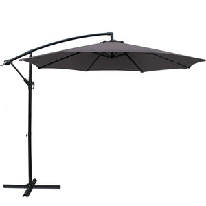 Patio Umbrellas Instahut Outdoor Umbrella 3M Cantilever Beach Garden Patio Charcoal