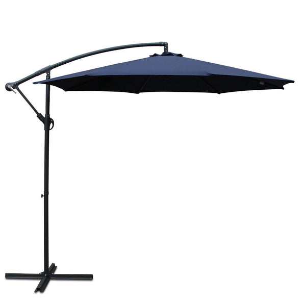 Patio Umbrellas Instahut 3M Cantilevered Outdoor Umbrella Navy