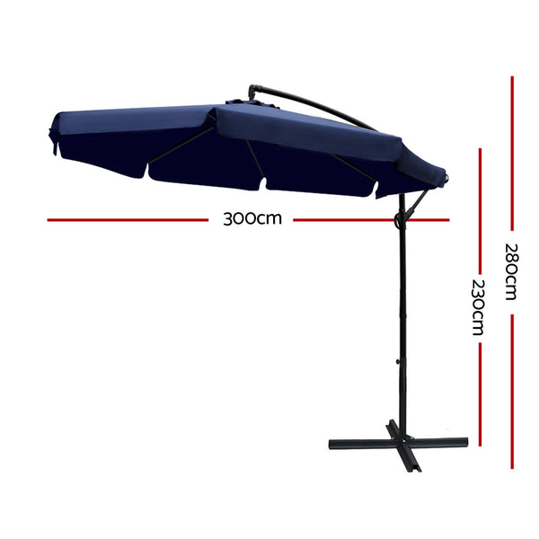 Patio Umbrellas Instahut 3M Outdoor Umbrella Navy