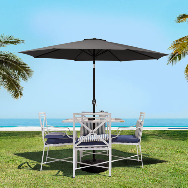 Patio Umbrellas Instahut Outdoor Umbrella Umbrellas Beach Garden Tilt Sun Patio Deck Pole 2.7M