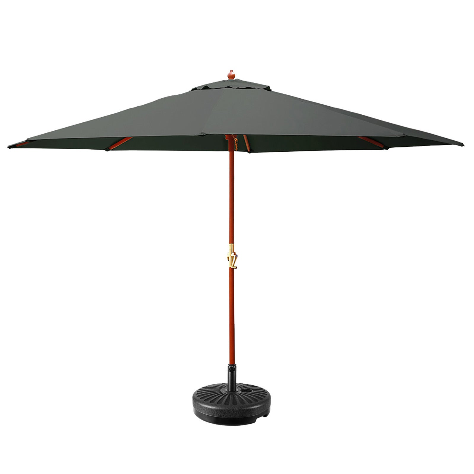 Patio Umbrellas Instahut Outdoor Umbrella Pole Umbrellas 3M W/ Base Garden Stand Deck Charcoal